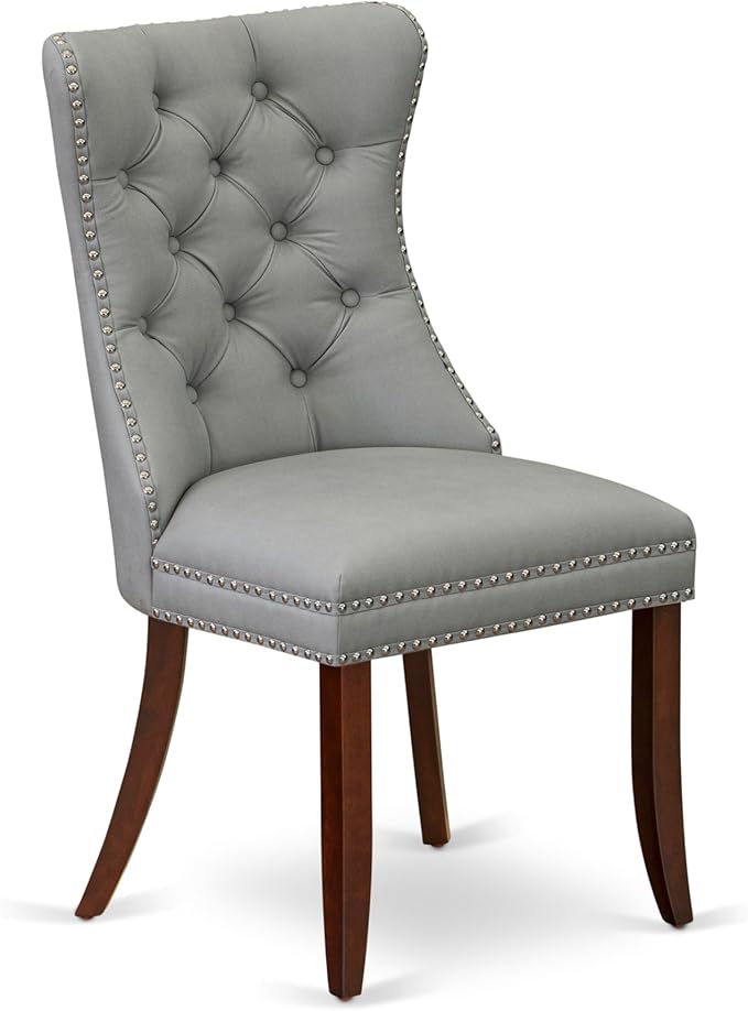 East West Furniture DODA5-MAH-27 5 Piece Dining Room Set Consists of a Rectangle Wooden Table with Butterfly Leaf and 4 Polyester Fabric Upholstered Chairs, 42x78 Inch, Mahogany