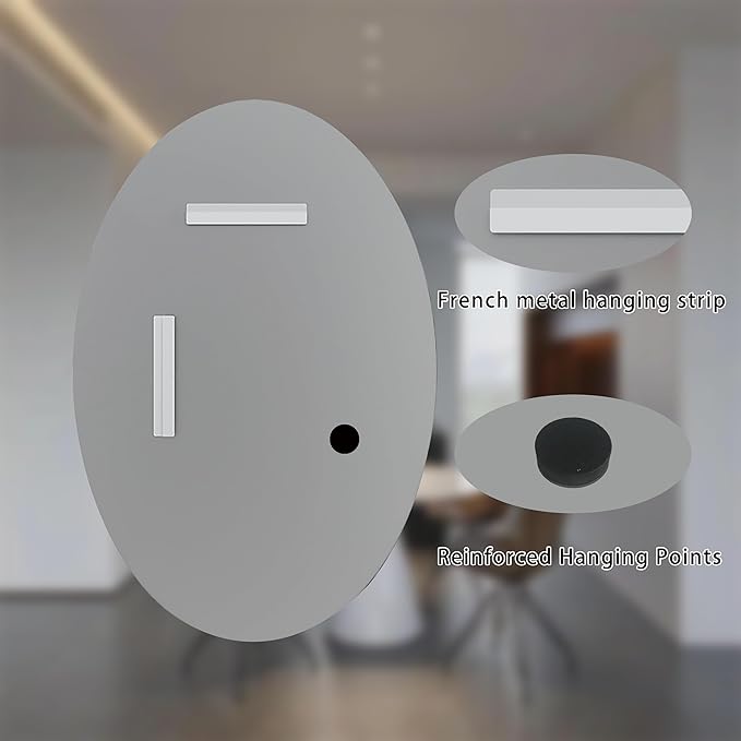 Oval Bathroom Mirror, 18X26 inch Oval Frameless Mirror, Frameless Mirrors for Bathroom,Beveled Bathroom Mirror.