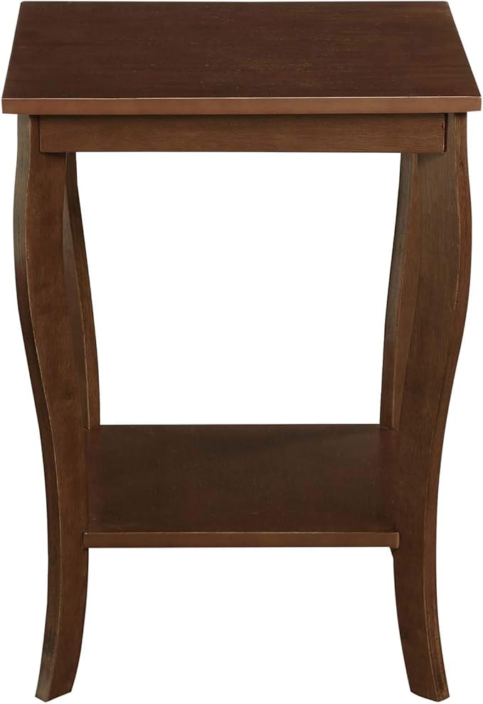 Convenience Concepts American Heritage Square End Table with Shelf, Espresso