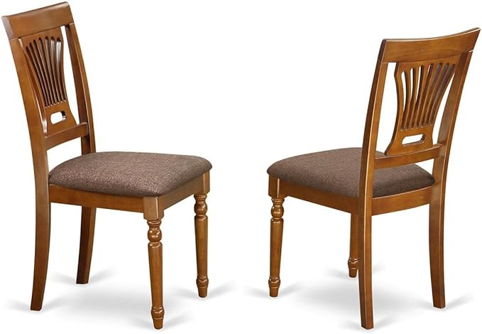 East West Furniture MLPL7-SBR-C 7 Piece Dining Room Furniture Set Consist of a Rectangle Kitchen Table with Butterfly Leaf and 6 Linen Fabric Upholstered Chairs, 36x54 Inch, Saddle Brown