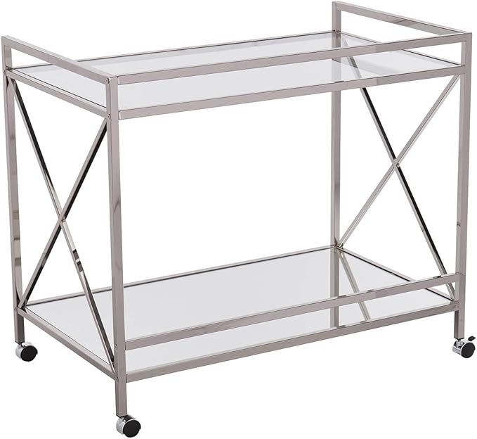 SEI FURNITURE Southern Enterprises Maxton Bar cart, Polished Silver