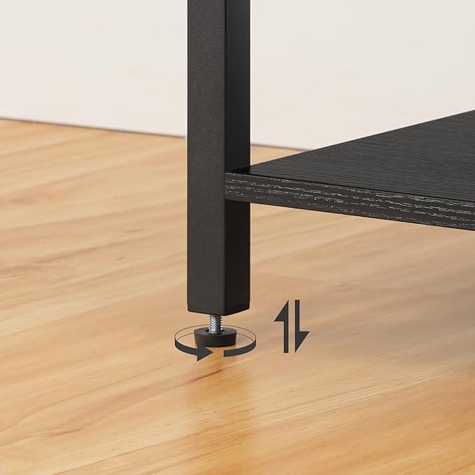 HOOBRO LED TV Stand for 75 Inch TVs with Charging Station, Gaming Entertainment Center with 3-Tier Open Storage, Long 70.1” Media TV Console Table, TV Stand for Living Room, Bedroom, Black BB22UDDS01