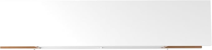 Manhattan Comfort Utopia Collection Mid Century Modern TV Stand With Open 3 Open Shelves and Two Open Cubbies, White/Wood (19752)