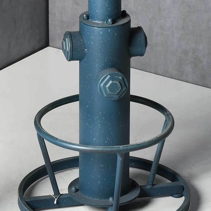 Topower Industrial Bar Table 38.58-48.43" Adjustable Pub Table Kitchen Dining Coffee Bistro Table Antique Blue