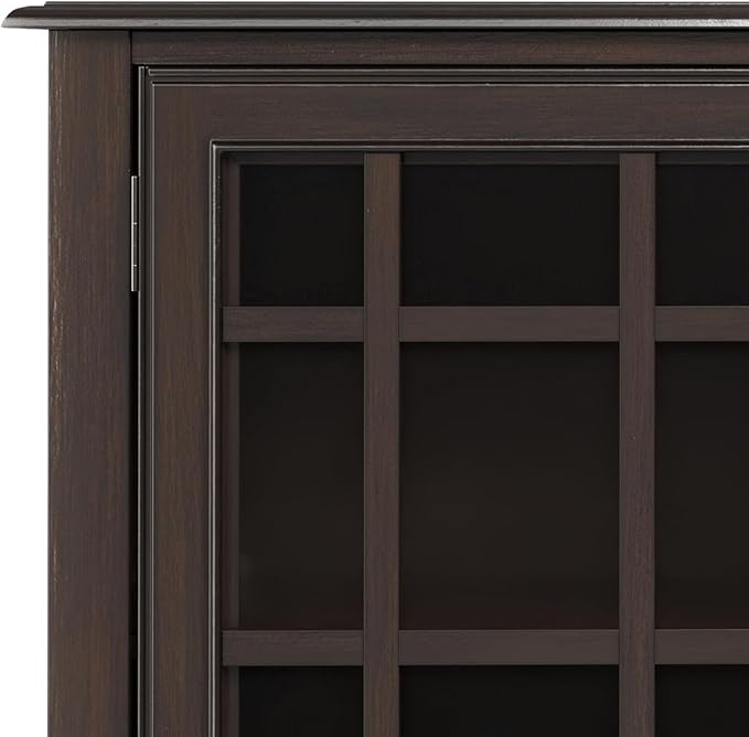 SIMPLIHOME Connaught SOLID WOOD 60 inch Wide Traditional Wide Storage Cabinet Buffet in Chestnut Brown for the Living Room, Entryway and Family Room