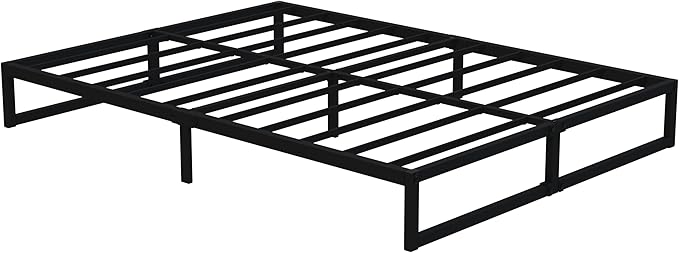 12 Inch King Size Bed Frame Sturdy Mattress Foundation, Heavy Duty Metal Platform with Steel Slats Support No Box Spring Needed, Noise Free, Easy Assembly, Black