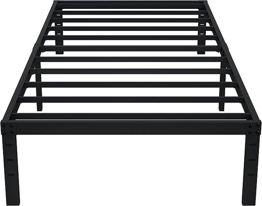 EMODA 14 Inch Twin XL Bed Frames No Box Spring Needed, Heavy Duty XL Twin Metal Platform Bed Frame, Noise Free, Easy Assembly, Black