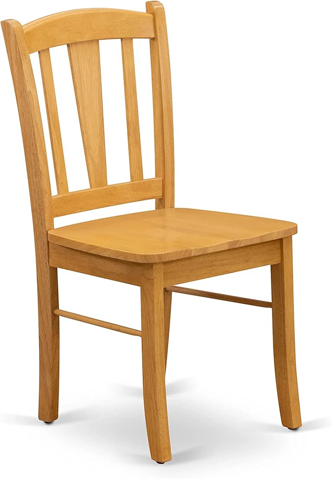 East West Furniture MZDL5-OAK-W 5 Piece Dining Room Table Set Includes a Rectangle Kitchen Table with Dropleaf and 4 Dining Chairs, 36x54 Inch, Oak
