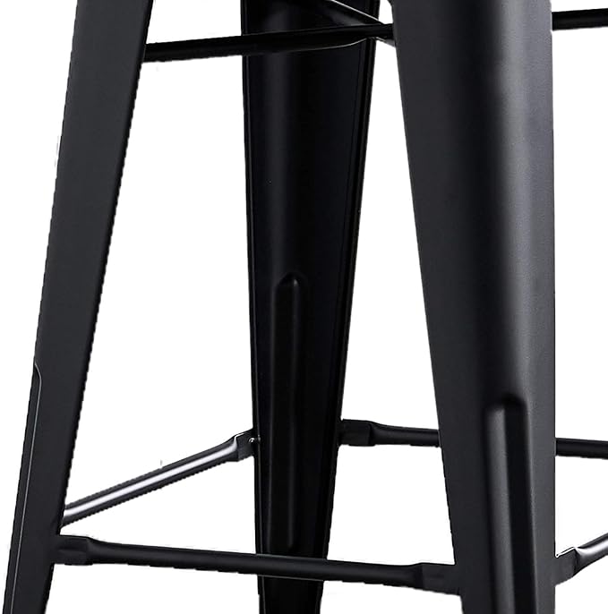 AC Pacific Modern 24” Metal Barstool Set of 2 – Country Rustic Style with Low Back, Lightweight & Sturdy Build, Easy Assembly, Matte Black