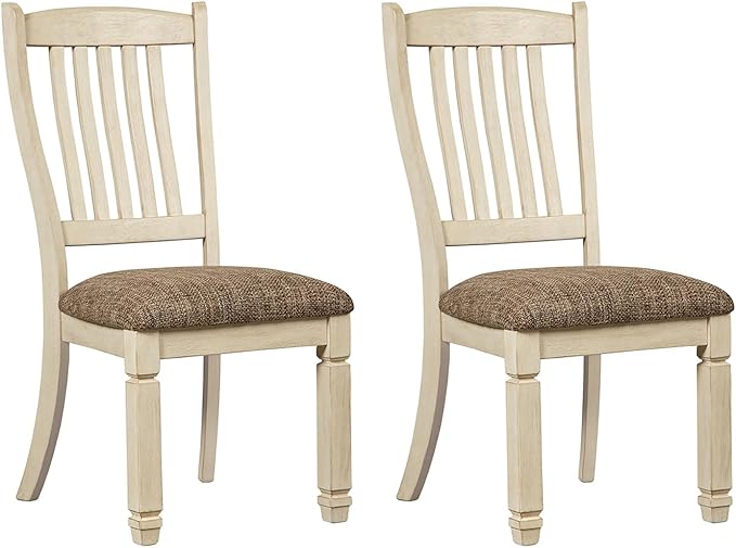 Signature Design by Ashley Bolanburg 20" Upholstered Dining Room Chair, Set of 2, Antique White