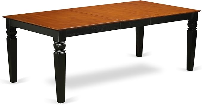 East West Furniture LGKE7-BCH-LC 7 Piece Dining Room Table Set Consist of a Rectangle Kitchen Table with Butterfly Leaf and 6 Faux Leather Upholstered Chairs, 42x84 Inch, Black & Cherry