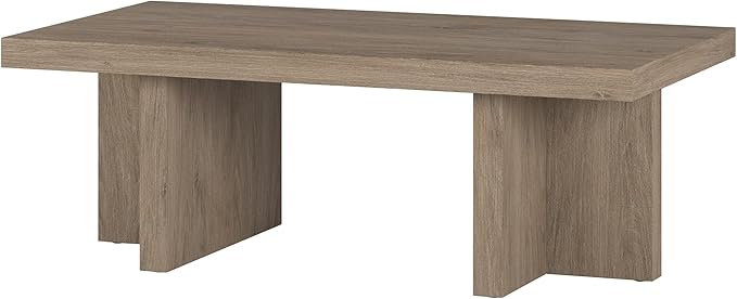Henn&Hart Dimitra Coffee Table, 44" Wide, Gray