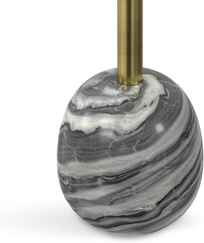 SIMPLIHOME Melene Modern Contemporary 12 inch Wide Metal Side Table in Gold/Grey for The Living Room and Bedroom