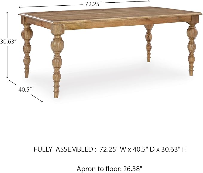 Signature Design by Ashley Rybergston Casual Dining Table with 4 Legs, Light Brown