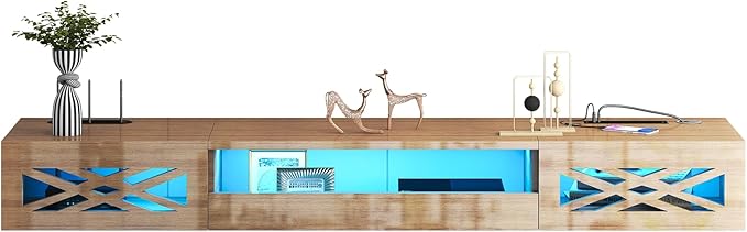Floating TV Stand, 71" Floating Entertainment Center Wall Mounted,Floating Wall Mounted TV Shelf Modern High Gloss tv Cabinet Media Console with Storage