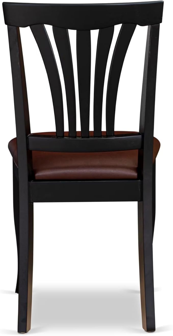 East West Furniture HLAV3-BCH-LC 3 Piece Dinette Set for Small Spaces Contains a Round Dining Table with Pedestal and 2 Faux Leather Dining Room Chairs, 42x42 Inch, Black & Cherry