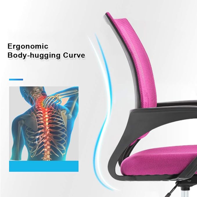 BestOffice Office Chair Ergonomic Cheap Desk Chair Mesh Computer Chair Lumbar Support Modern Executive Adjustable Stool Rolling Swivel Chair for Back Pain (Pink)