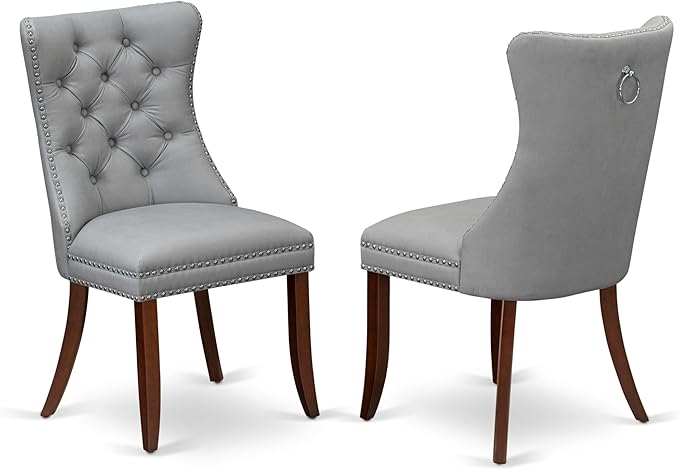 East West Furniture DODA7-MAH-27 7 Piece Dining Set Consists of a Rectangle Kitchen Table with Butterfly Leaf and 6 Polyester Fabric Upholstered Chairs, 42x78 Inch, Mahogany