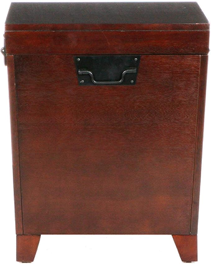SEI Furniture Pyramid Storage Trunk End Table, Espresso