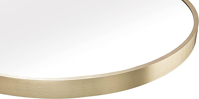 FrameWorks 24" Deluxe Contemporary Brass Gold Circular Aluminum Mirror