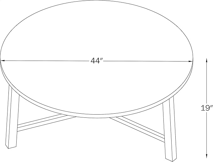 Alaterre Furniture Coffee Table - Newbury Collection 44-Inch Round Living Room Table - Solid Wood Farmhouse Coffee Table (Pecan Finish)