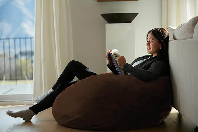 Sofa Sack Bean Bag Chair - Plush, Ultra Soft - Memory Foam Bean Bag Chair with Microsuede Cover - Stuffed Foam Filled Furniture and Accessories for Dorm Room 3 Feet - Chocolate