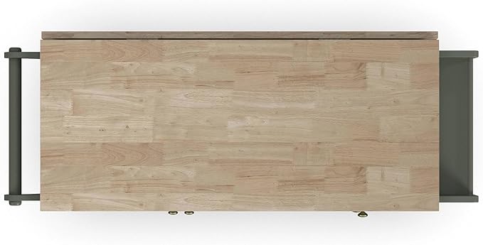 Homestyles Mobile Kitchen Island Cart with Wood Top and Dropleaf Breakfast Bar, 18" D x 53.5" W x 36" H, Green