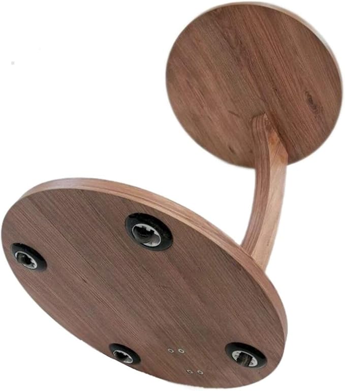 C Shaped End Table for Couch Small Places, Space Saver Round Side Table for Sofa and Bedside with Wheels, Coffee and Eating Snack Time Tray for Living Room, Office (Natural)