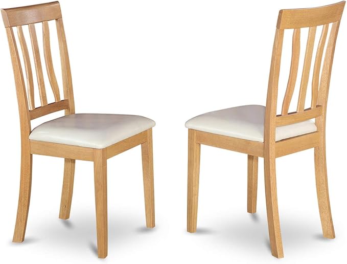 East West Furniture NDAN3-OAK-LC 3 Piece Dining Table Set for Small Spaces Contains a Rectangle Dining Room Table with Dropleaf and 2 Faux Leather Upholstered Chairs, 30x48 Inch, Oak
