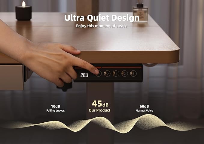 YDN Standing Desk with Drawers, Height Adjustable Desk 55 x 24 Inch, Electric Sit Stand Home Office, Natural