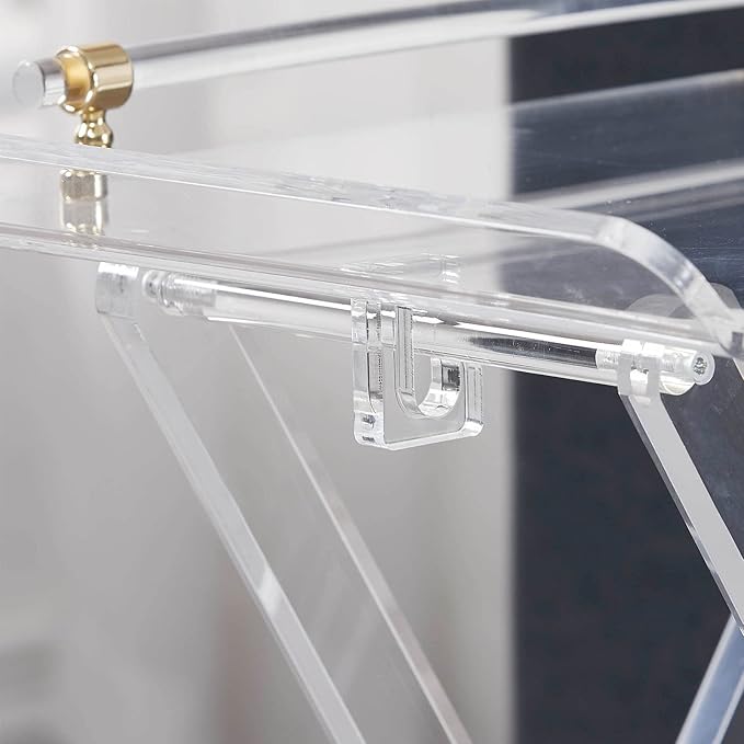 LIKENOW Furniture Acrylic Folding Tray Tables for Living Room,Bedroom,Lobby,Clear Small Side Tables with Handle for Coffee,Drink,Food,Snack,Modern Foldable Lucite End Table with X Leg for Decor