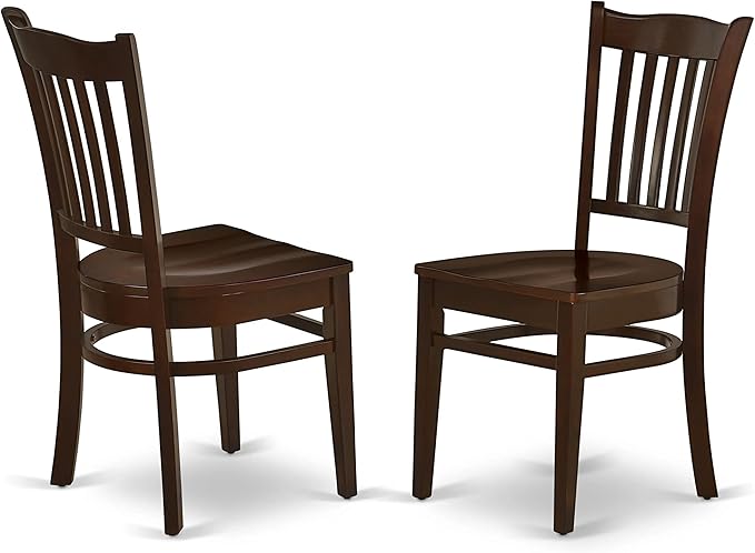 East West Furniture NDGR5-MAH-W 5 Piece Kitchen Table Set for 4 Includes a Rectangle Dining Table with Dropleaf and 4 Dining Room Chairs, 30x48 Inch, Mahogany