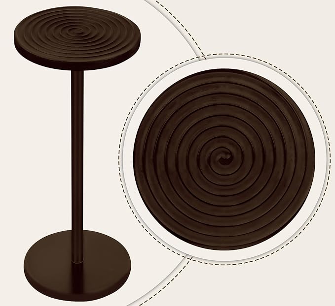 ZYBT Pedestal Side Table,10.24" Natural Wood Round Coffee Table, Drink Table Pedestal, Coffee Tables for Small Spaces, Martini Tables, Round Cocktail Small Side Tables for Living Room(Black)