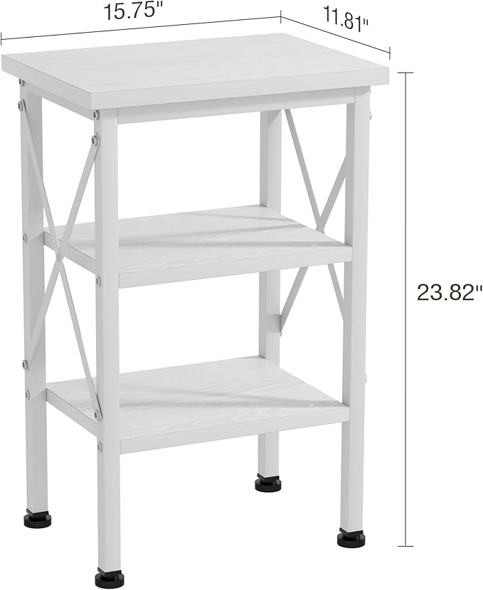 VECELO Modern Nightstands X-Design Side End Table Night Stand with Storage Shelf for Bedroom,Living Room,