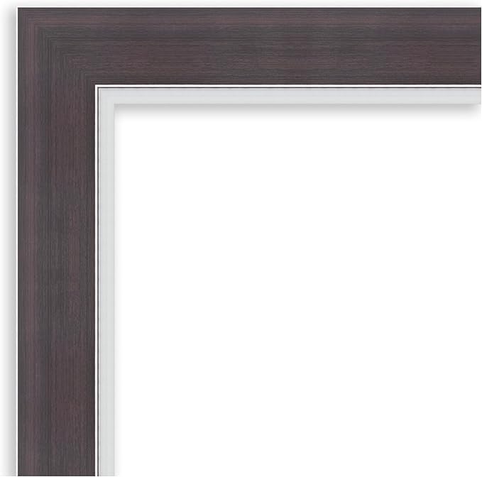 Amanti Art Brown Wall Mirror 28x34 Ellie Brown Silver Rectangle Bathroom Mirror for Wall Decor Living Room, Large Modern Frame, Hangs Horizonally and Vertically, Bathroom Decor, Beveled Edge