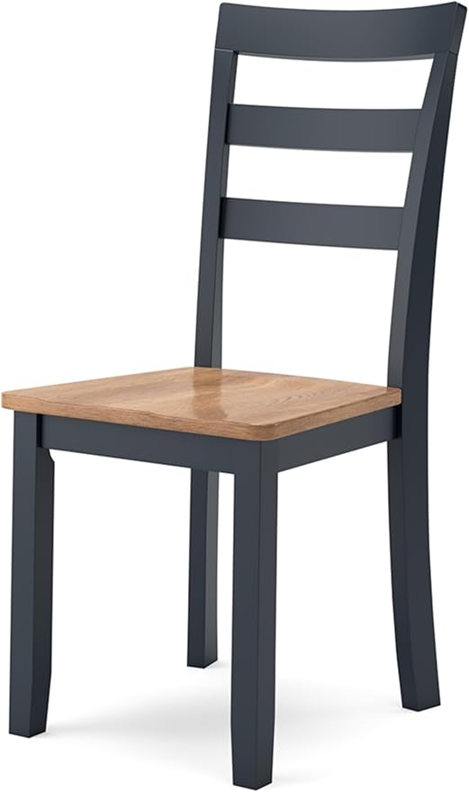 Signature Design by Ashley Gesthaven Solid Wood Frame Dining Chair, Set of 2, Blue/Natural