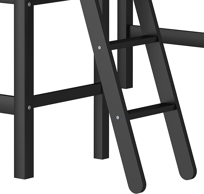 Hillsdale Caspian Youth Solid Wood Twin Loft Bed for Kids Room, Black
