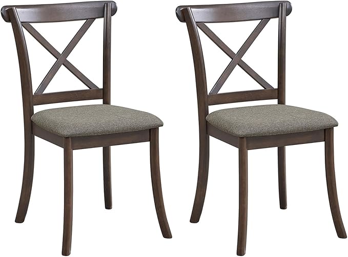 Wooden Dining Chairs Set of 2, Kitchen Chairs Upholstered Dining Chair, Farmhouse Dining Chairs for Dining Table, Max Load 300 Lbs,Dark Brown