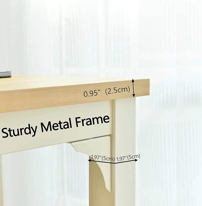 Large Computer Desk - 63 Inch Home Office Desks Study Student Writing Table Gaming Desk Wood Modern Simple Table with Storage Bag & Headphone Hooks, Rustic White