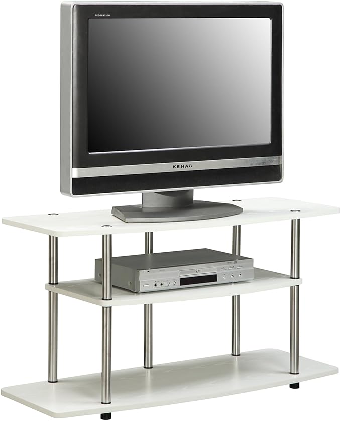 Convenience Concepts Designs2Go 3-Tier Wide TV Stand, 42", White