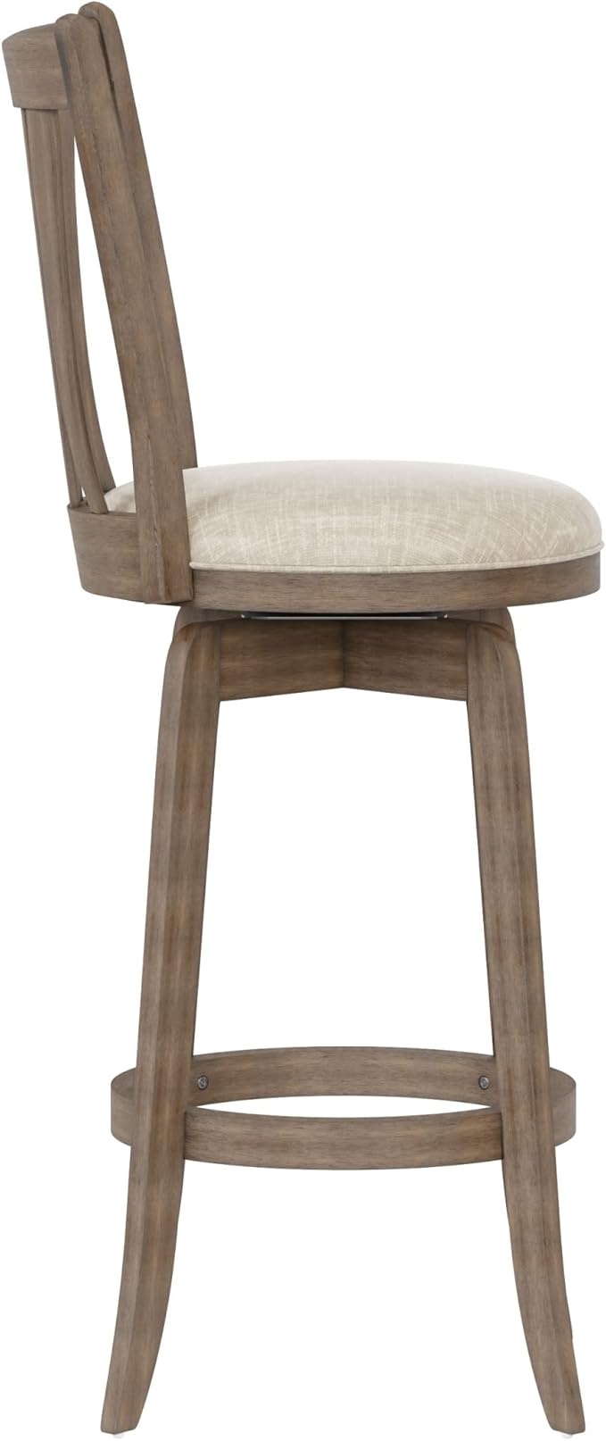 Hillsdale 29.5" Savana Wood Swival Bar Height Stool, Brown Gray