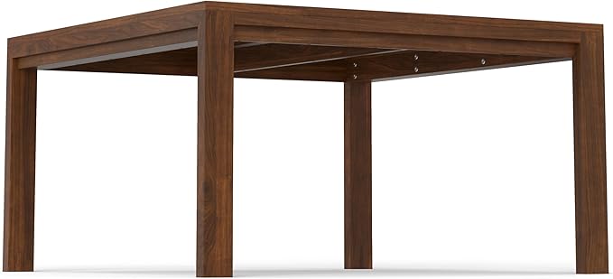 SIMPLIHOME Wilson Square Dining Table, Solid Wood Walnut Veneer, 54-inches Square, Transitional-Style Kitchen Table for up to 8 People