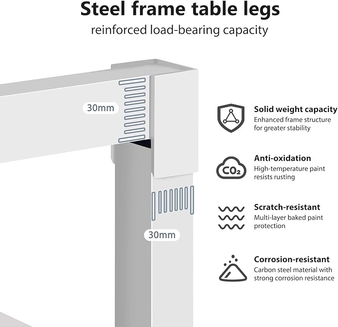 DlandHome 71 inches X-Large Computer Desk, Composite Wood Board, Decent and Steady Home Office Desk/Workstation/Table,White,23.6Wide