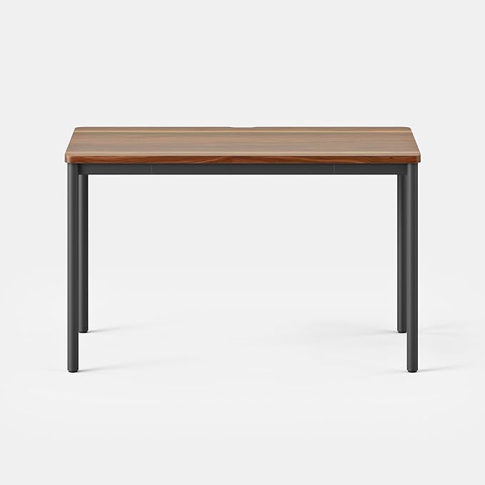 Branch Daily Desk - Functional at Home Office Desk with Effortless Assembly, Timeless Design, Rounded Corners, and Built-in Cable Notch - 48” W x 28.5” H x 24” D - Walnut Work Table
