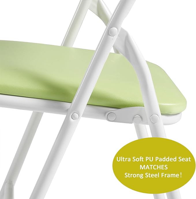 VECELO Kids Folding Activity Table and Chair Set, with Ultra Soft Padded Cushion, 5 Piece, Sage Green