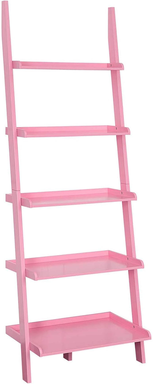 Convenience Concepts American Heritage Bookshelf Ladder, Light Pink