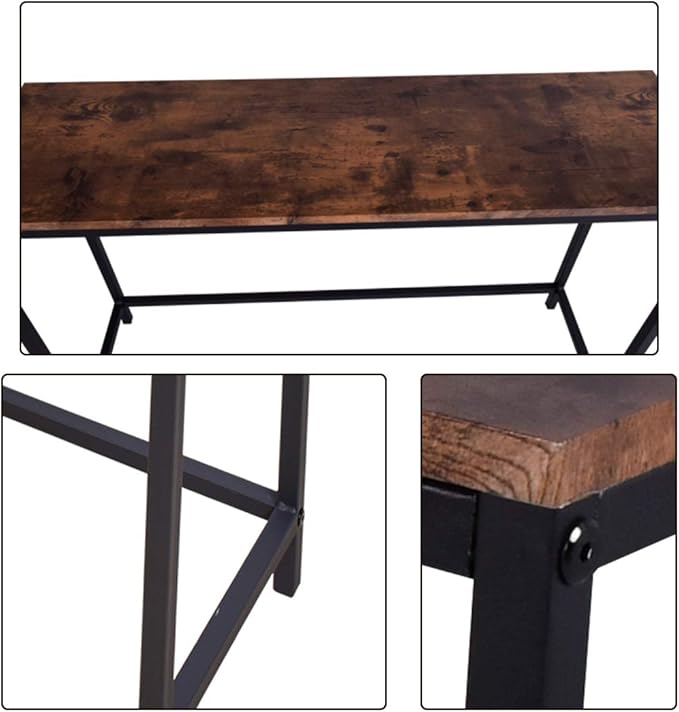 HOMERECOMMEND Rustic Brown Console Table for Entryway, Living Room, Hallway - 41.54" x 11.60" x 27.95"