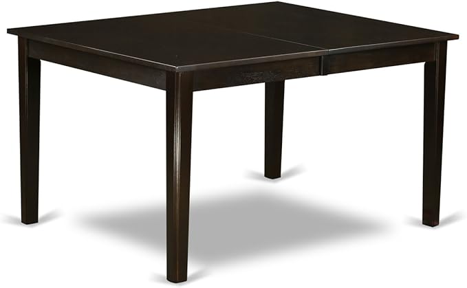 East West Furniture HEDR9-CAP-03 9 Piece Dining Room Table Set Includes a Rectangle Kitchen Table with Pedestal and 8 Brown Linen Fabric Parson Dining Chairs, 42x72 Inch, Cappuccino