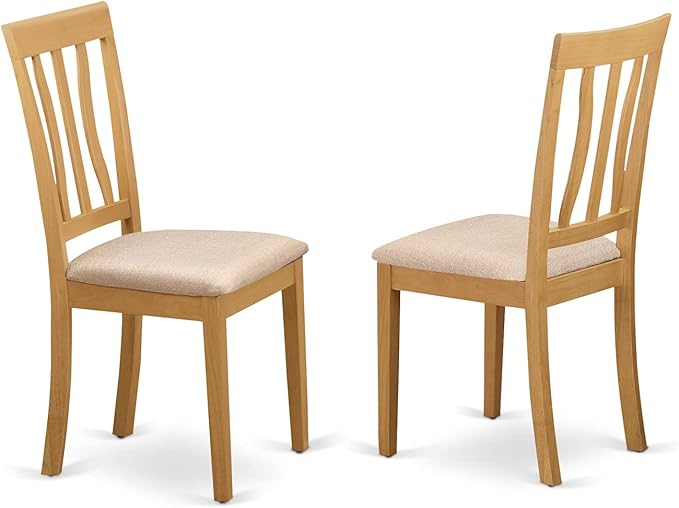 East West Furniture VAAN9-OAK-C 9 Piece Dining Table Set Includes an Oval Dining Room Table with Butterfly Leaf and 8 Linen Fabric Upholstered Chairs, 40x76 Inch, Oak