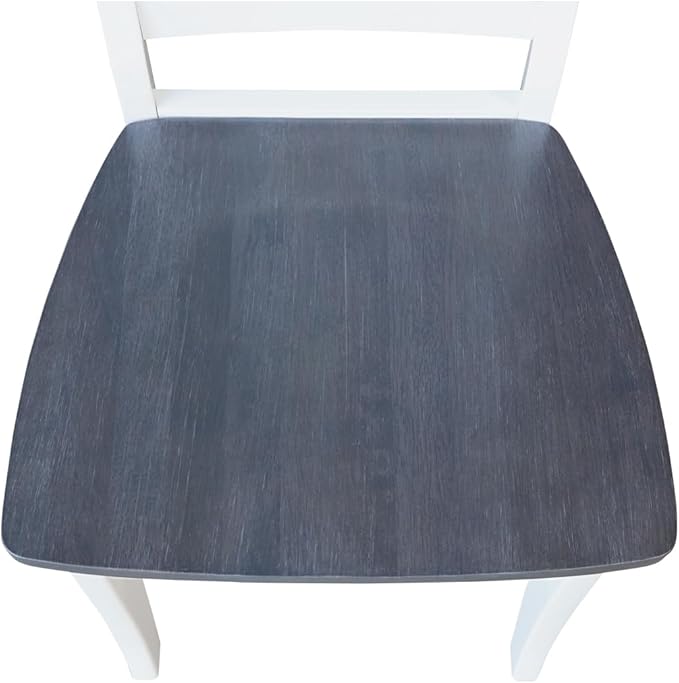 Set of Two X-Back Dining Chairs, White/Heather Gray